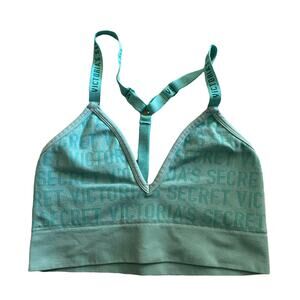 Victoria's Secret Aqua Bralette Size Small Adjustable Straps Logo Comfortable